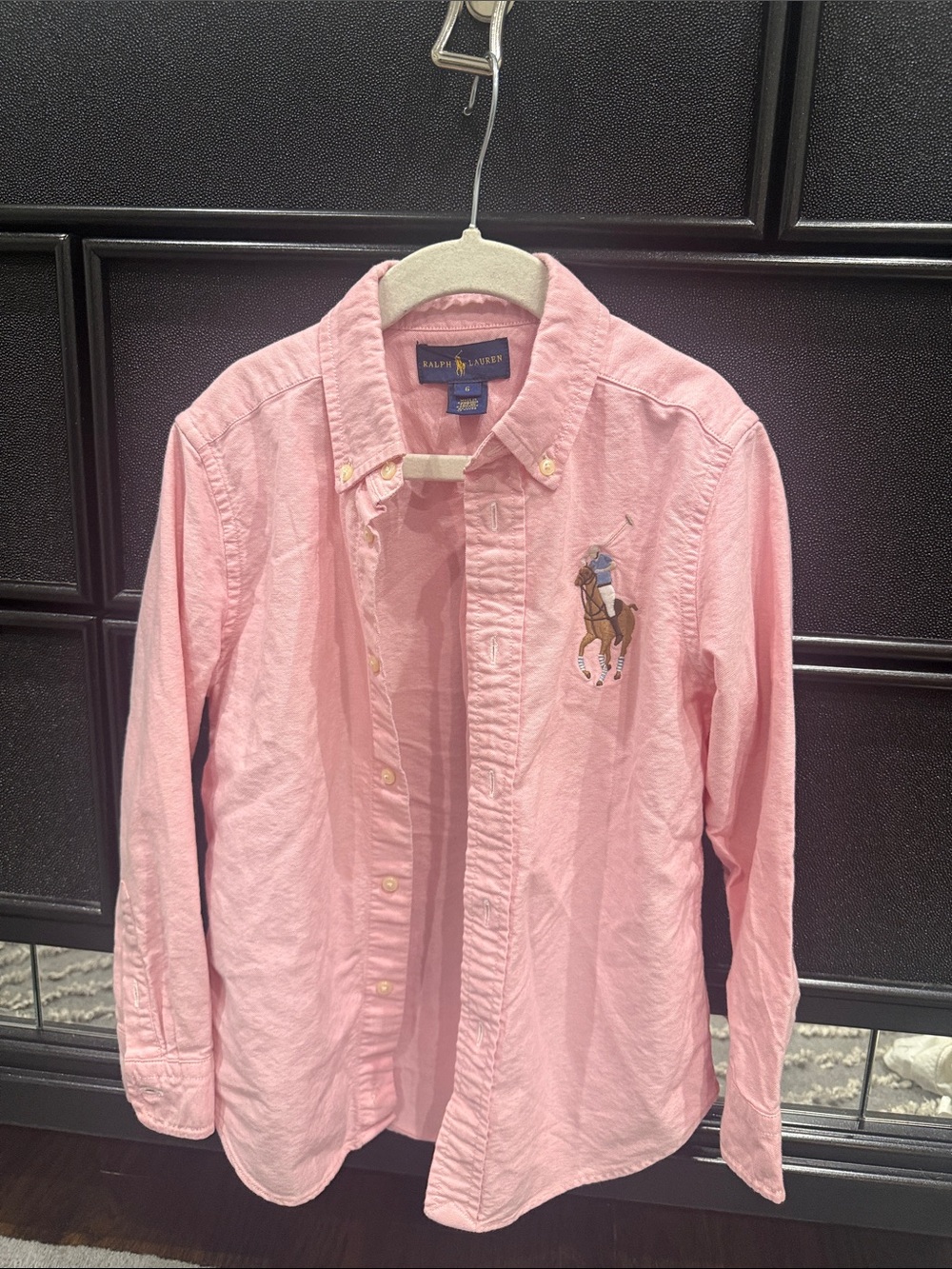 Ralph Lauren Pink Button-Down Polo Oxford Shirt for Kids